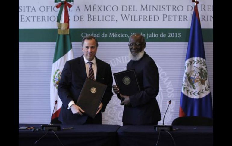 México y Belice también suscriben ocho instrumentos que fortalecen el marco jurídico bilateral durante la visita del canciller. TWITTER / @SRE_mx