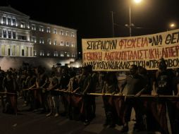 Entre las diferentes reivindicaciones se podían leer muchas pancartas en contra de las reformas que previsiblemente. EFE / O. Panagiotou