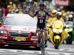 Simon Geschke. El ciclista alemán pedalea rumbo a la meta durante la etapa 17 celebrada ayer. EFE / Y. Valat