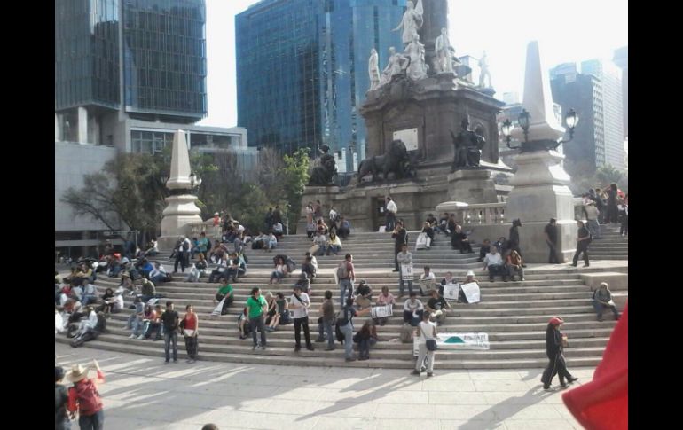 Ya se encuentran manifestantes en la zona del Ángel de la Independencia. NTX / ARCHIVO