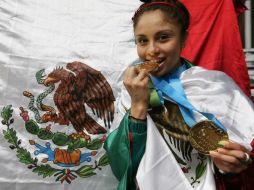 'Muchísimas gracias me siento muy feliz, gracias a todos los mexicanos por haber sumado estas dos medallas', dijo la potosina. TWITTER / @CONADE