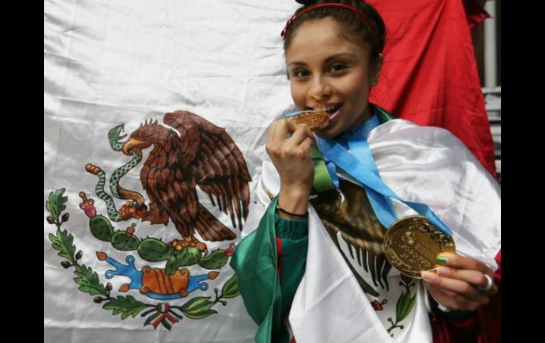 'Muchísimas gracias me siento muy feliz, gracias a todos los mexicanos por haber sumado estas dos medallas', dijo la potosina. TWITTER / @CONADE