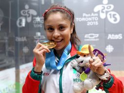 Paola Longoria se convirtió en la máxima medallista para México con tres metales áureos. NTX / ARCHIVO