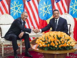 Obama ofreció rueda de prensa junto al primer ministro etiope, Hailemariam Desalegn. AFP / S. Loeb