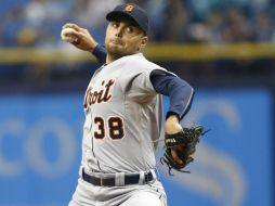 Justin Verlander inició en el montículo, Joakim Soria (foto) lo relevó para el noveno episodio. AFP / B. Blanco