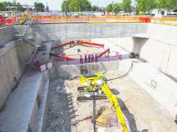 La Normal. Para el montaje de la tuneladora se construye un pozo de ataque en la glorieta. EL INFORMADOR / P. Franco