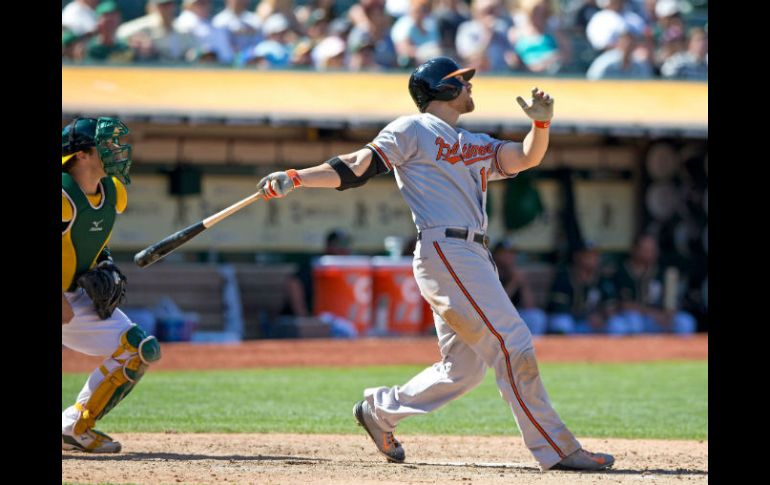 Chris Davis pegó el sexto jonrón de su carrera ante el mexicano Arnold León. AFP /  O. Watson