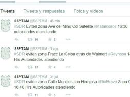 El pasado lunes, la dependencia alertó sobre una situación de riesgo en Reynosa; más tarde informaron que se trataba de bloqueos. TWITTER / @SSPTAM