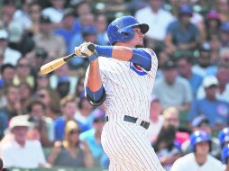 Kyle Schwarber. El novato tuvo una buena actuación al conectar dos hits e impulsar dos carreras. AFP / J. Daniel