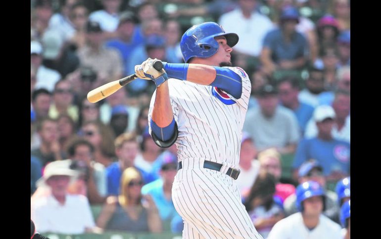 Kyle Schwarber. El novato tuvo una buena actuación al conectar dos hits e impulsar dos carreras. AFP / J. Daniel