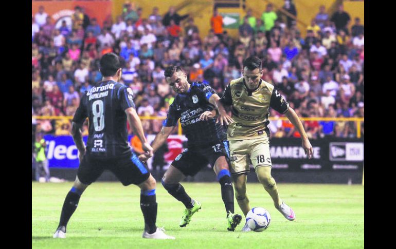 Roberto Nurse, de Dorados, y Miguel Ángel Martínez, de Querétaro, fueron los anotadores del partido. MEXSPORT /