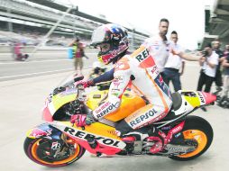 Marc Márquez. El español sale a la sesión de calificación en el Grand Prix de Indianápolis. AP / D. Cummings