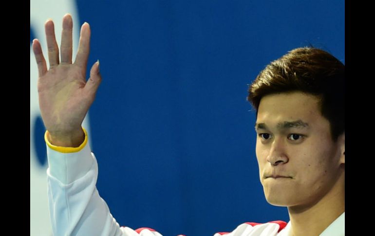 El chino Sun Yang  no se presentó en el último día de actividades del Mundial de Natación en Kazán, Rusia. AFP / C. Simon