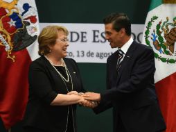 El presidente Peña Nieto destacó los avances que han obtenido en investigación científica, artística y cultural. AFP / A. Estrella