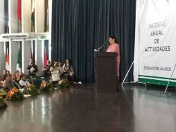 Ana Estela Duran Rico presenta su informe de actividades como funcionaria federal en Jalisco. FACEBOOK / IMSS-Jalisco