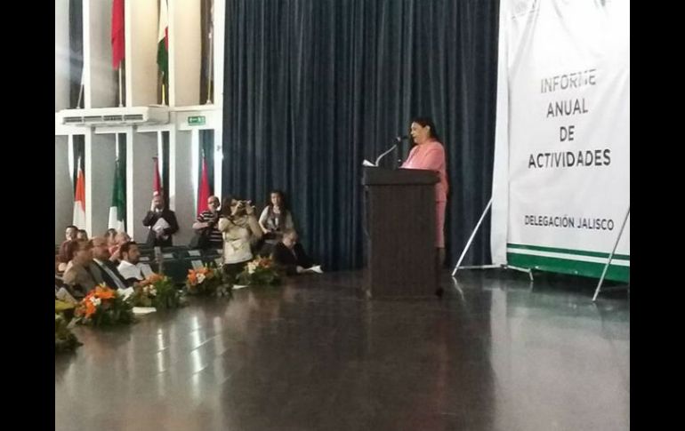 Ana Estela Duran Rico presenta su informe de actividades como funcionaria federal en Jalisco. FACEBOOK / IMSS-Jalisco