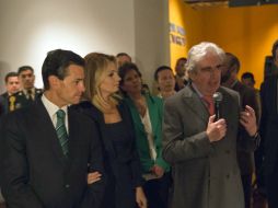 La explicación de la exposición fue dada por el presidente de CONACULTA, Rafael Tovar y de Teresa. NTX / Presidencia