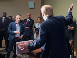 El choque entre Ramos y Trump tuvo lugar en la rueda de prensa previa al discurso del magnate en Dubuque. AFP / S. Olson