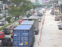 Las obras en la zona de Bugambilias llegaron a generar congestionamientos hasta el poblado de San Agustín. EL INFORMADOR / M. Vargas