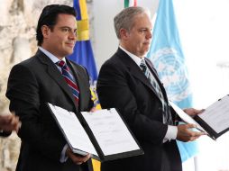 Aristóteles asegura que el trabajo de UNOPS viene a sumar y a aportar nuevas herramientas para la toma de decisiones. ESPECIAL / Aristóteles Sandoval