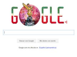 Google adornó su página para felicitar a los mexicanos por sus fiestas patrias. ESPECIAL / google.com