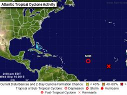 Se anticipan pocos cambios en el fenómeno para las próximas 48 horas. ESPECIAL / nhc.noaa.gov