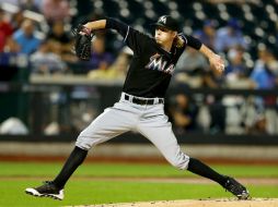 Adam Conley. El pitcher de los Marlins tuvo una noche destacada al lanzar por espacio de siete entradas. AFP / Elsa