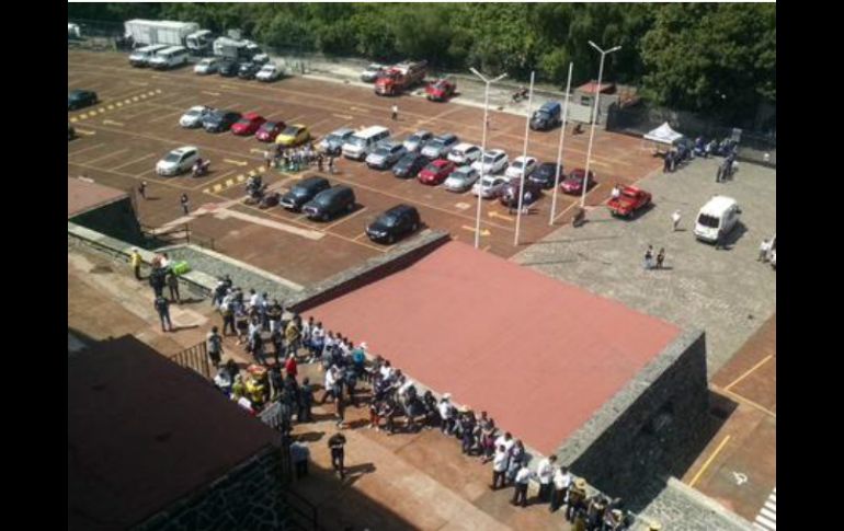 En el Estadio Olímpico Universitario en CU participó en el simulacro. TWITTER / @DeportesUNAM