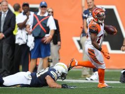 Giovani Bernard se hizo cargo como corredor luego que Jeremy Hill perdió dos ovoides. AFP / J. Grieshop