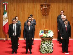 Los honores para el escritor comenzaron en el paraninfo Enrique Díaz de León de la Universidad de Guadalajara. EL INFORMADOR / A. Hinojosa