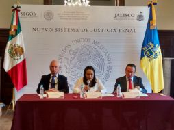 Este miércoles ofrecieron una rueda de prensa para hablar de los avances en justicia penal en Jalisco. EL INFORMADOR /