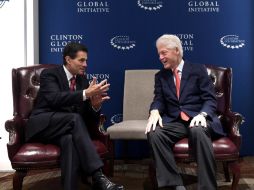 Peña Nieto y Clinton, quien encabeza la Reunión Anual de la Clinton Global Initiative 2015. NTX / Cortesía