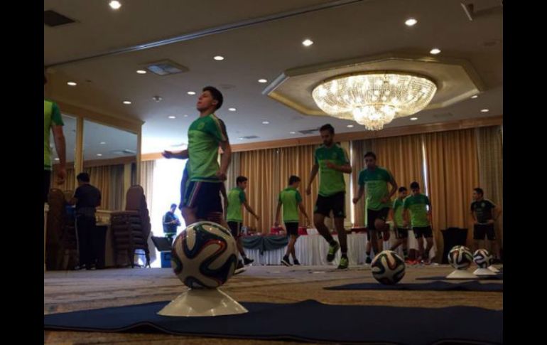 Realizaron trabajo regenerativo en el hotel antes de viajar. TWITTER / @miseleccionmx