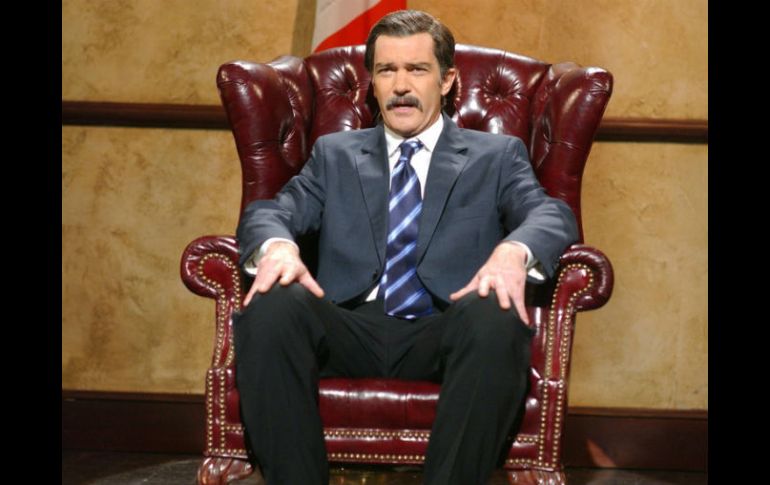 Las imitaciones políticas es uno de los fuertes de este programa satírico. Antonio Banderas interpretando a Vicente Fox. AP / ARCHIVO