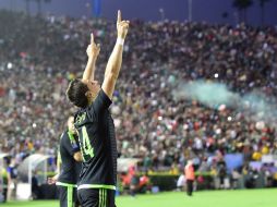 Javier marcó el primer gol del Tri contra Estados Unidos. AFP / F. J. Brown