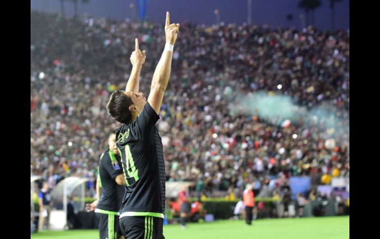 Javier marcó el primer gol del Tri contra Estados Unidos. AFP / F. J. Brown