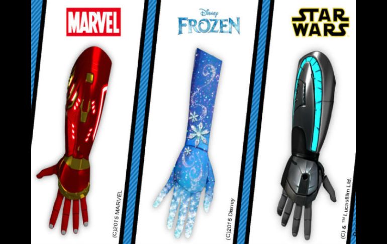 Las piezas robóticas están basadas en personajes como Iron man, Elsa de Frozen, o un Jedi de Star Wars. TWITTER / @openbionics