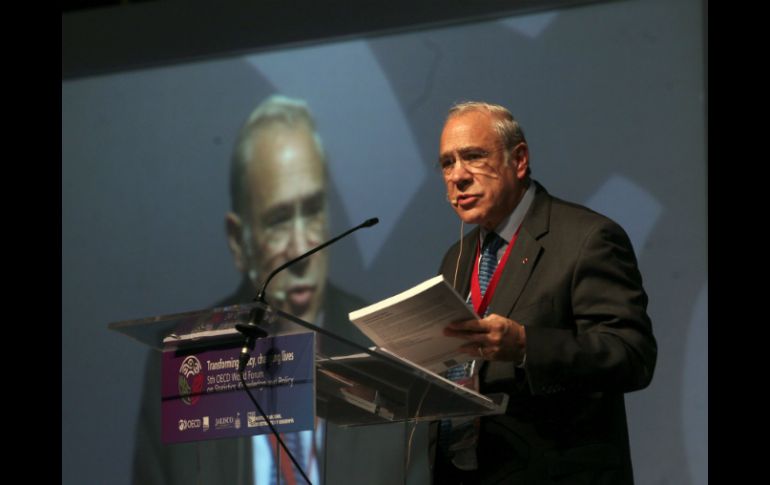 El secretario general de la OCDE, José Ángel Gurría califica como exitosas las jornadas que se realizan en el Foro Mundial. EL INFORMADOR / A. Hinojosa