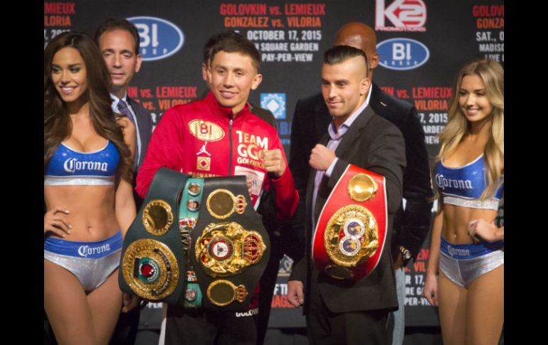 Gennady Golovkin y David Lemieux protagonizarán el combate estelar mañana en el Madison Square Garden. AP / B. Matthews