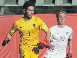 Luca Zidane. El portero de Francia (hijo de la leyenda del futbol francés) sale jugando en el partido de ayer. AFP /