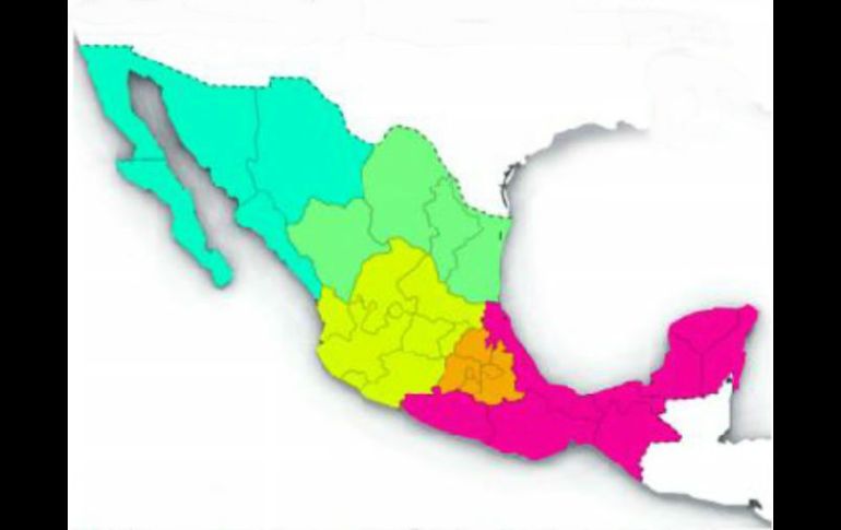 Jalisco forma la Región Occidente junto con Aguascalientes, Colima, Guanajuato, Nayarit, Michoacán, Querétaro y Zacatecas. EL INFORMADOR / J. López