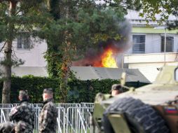 La causa de fuego en el campo de Brezice se desconoce; autoridades esperan el informe de la policía. EFE / I. Kupijenik