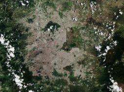 La instantánea muestra una vista de la poblada capital de México. TWITTER / @esa