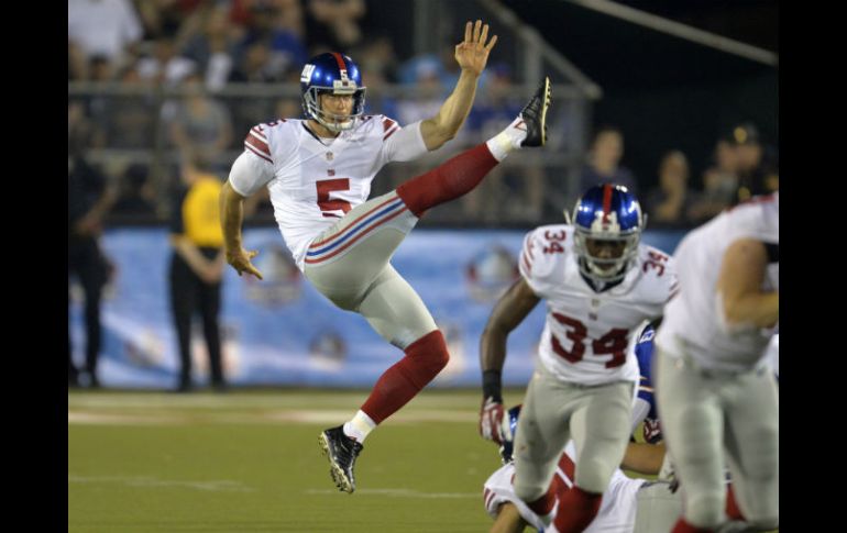 El pateador de los Giants de Nueva York ,Steve Weatherford (#5), participará hoy en el juego ante Dallas. AP / D. Richard