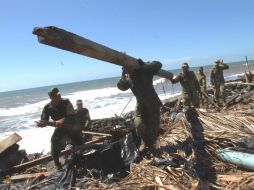 El Paraíso, playa preferida por muchos turistas que visitan Colima, prácticamente desapareció tras el paso de ''Patricia''. NTX / J. Lira