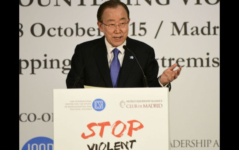 El secretario de la ONU en la clausura de ''Madrid+10. Prevención y Lucha contra el Extremismo Violento''. AFP / J. Solano