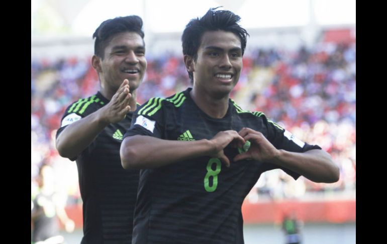 Pablo Lopez celebra su gol al minuto 60 del encuentro. MEXSPORT / D. Yankovic