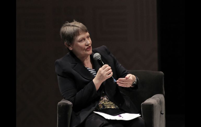 La administradora del Programa de las Naciones Unidas para el Desarrollo, Helen Clark, participa en la Cumbre de Gobierno Abierto. EFE / A. Cruz