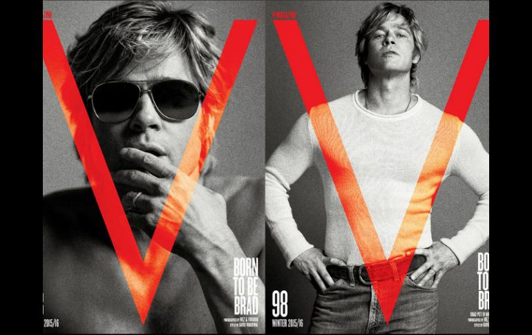 Pitt fue retratado por Inez y Vinoodh, y aparece con una ajustada playera blanca y jeans. ESPECIAL / vmagazine.com