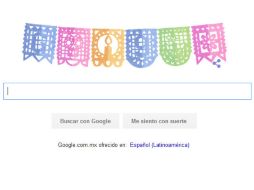 Con papel picado muy colorido, el 'doodle' forma su nombre. ESPECIAL / google.com